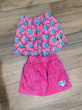 TWO Pairs - Boys' Baseball 101 Print Active Shorts - youth small